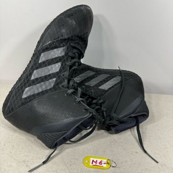Adidas Wrestling Shoes Mens 11.5 Mat Wizard 4 Carbon Black AC6971 - Picture 1 of 8